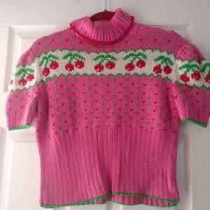 Hand-knit puff sleeved sweater